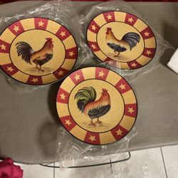 Home Interiors Platos Decorativos De Gallos