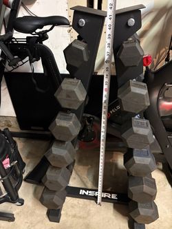 Inspire Hex Dumbbell Set with Rack