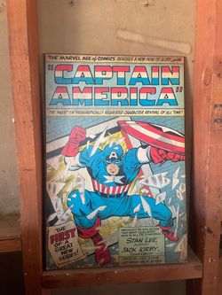 Marvel Wooden Captain America Poster