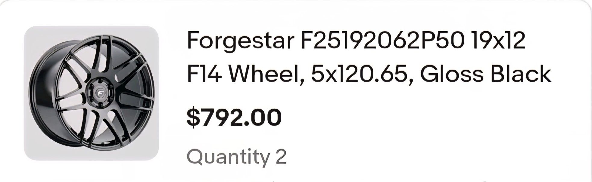 Forgestar F14 Series 19x12 Glose Black 5x120.65