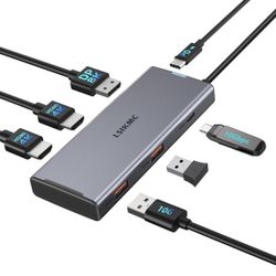 in 1 Docking Station 3 Monitors with Dual HDMI 