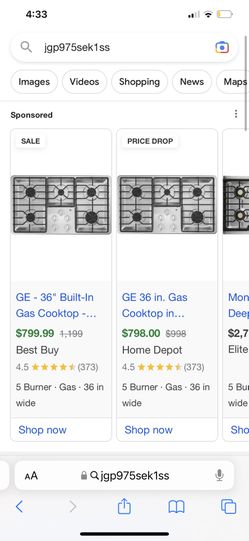 GE Gas Cooktop Used