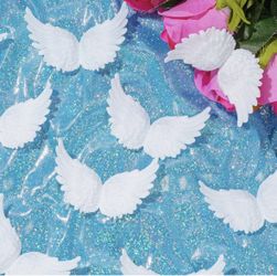 Rbenxia 24 Pieces Plastic Angel Wings for Crafts Mini 3D Angel Wings Christmas Tree Ornaments Hanging Vintage Chic Pendant for DIY Crafts Xmas Holiday