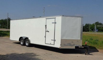 ENCLOSED TRAILERS ALL SIZES 20FT 24FT 28FT 32FT IN STOCK FREE DELIVERY