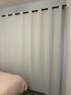 100% Blackout Curtain + Black Metal Curtain Rod – 100” x 96”