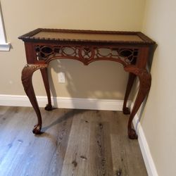 Brown Standard Rectangle Top Wood Console Table


