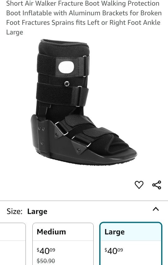 Jewlri Short Air Walker Fracture Boot Walking Protection Boot Inflatable with Aluminum Brackets for Broken Foot Fractures Sprains fits Left or Right