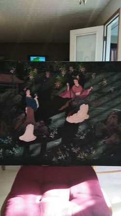 Oriental canvas painting,name in the corner.