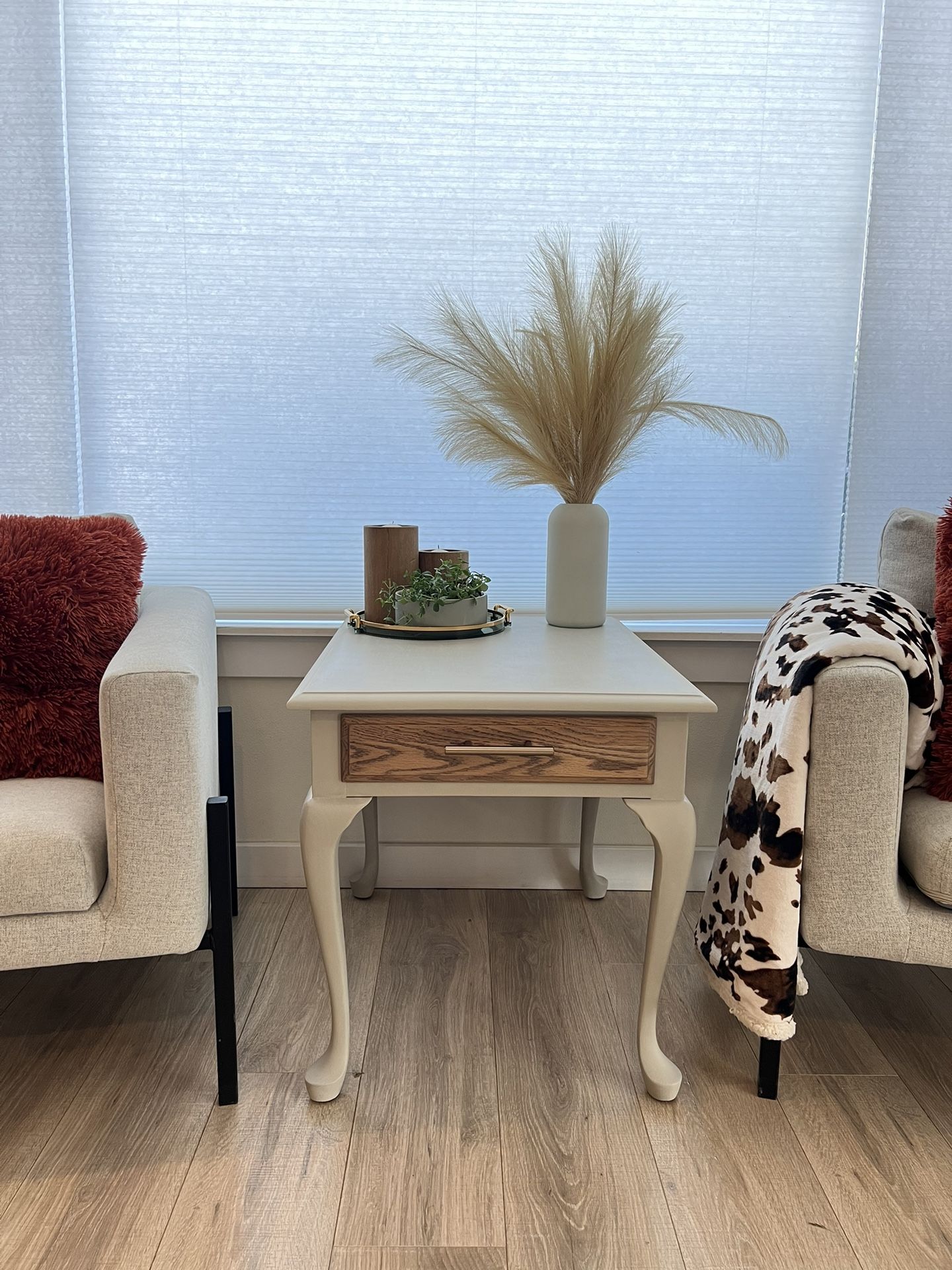 Solid Oak French Provincial Vintage Side Table