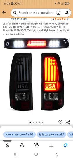 99 to 02 gmc sierra led brake light set