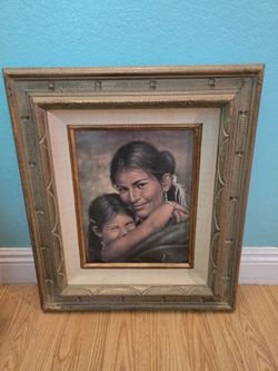 Beautiful Anerican Indian Painting Picture..size 24x21..Great For Southwestern Decor..