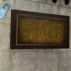 Vintage Leather top Coffee Table