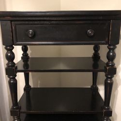 2 Tables Shelves  Black & rubbed Copper Finish  Heavy  Designer Home Staging