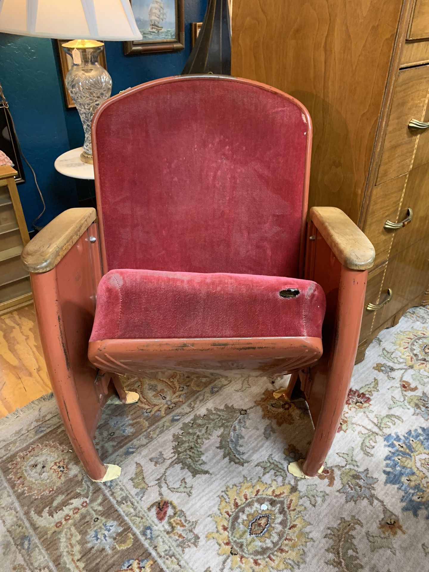 Vintage Red Velvet Theater Seat