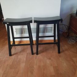 2 Black Stools 