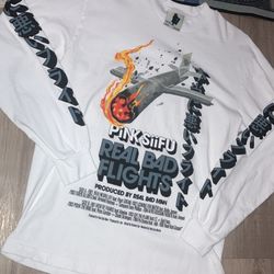 Real Bad Man X Pink Siifu “ Real Bad Flights “ White Cotton Shirt 