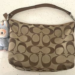 Vintage COACH Logo Hobo Bag W/ wallet 