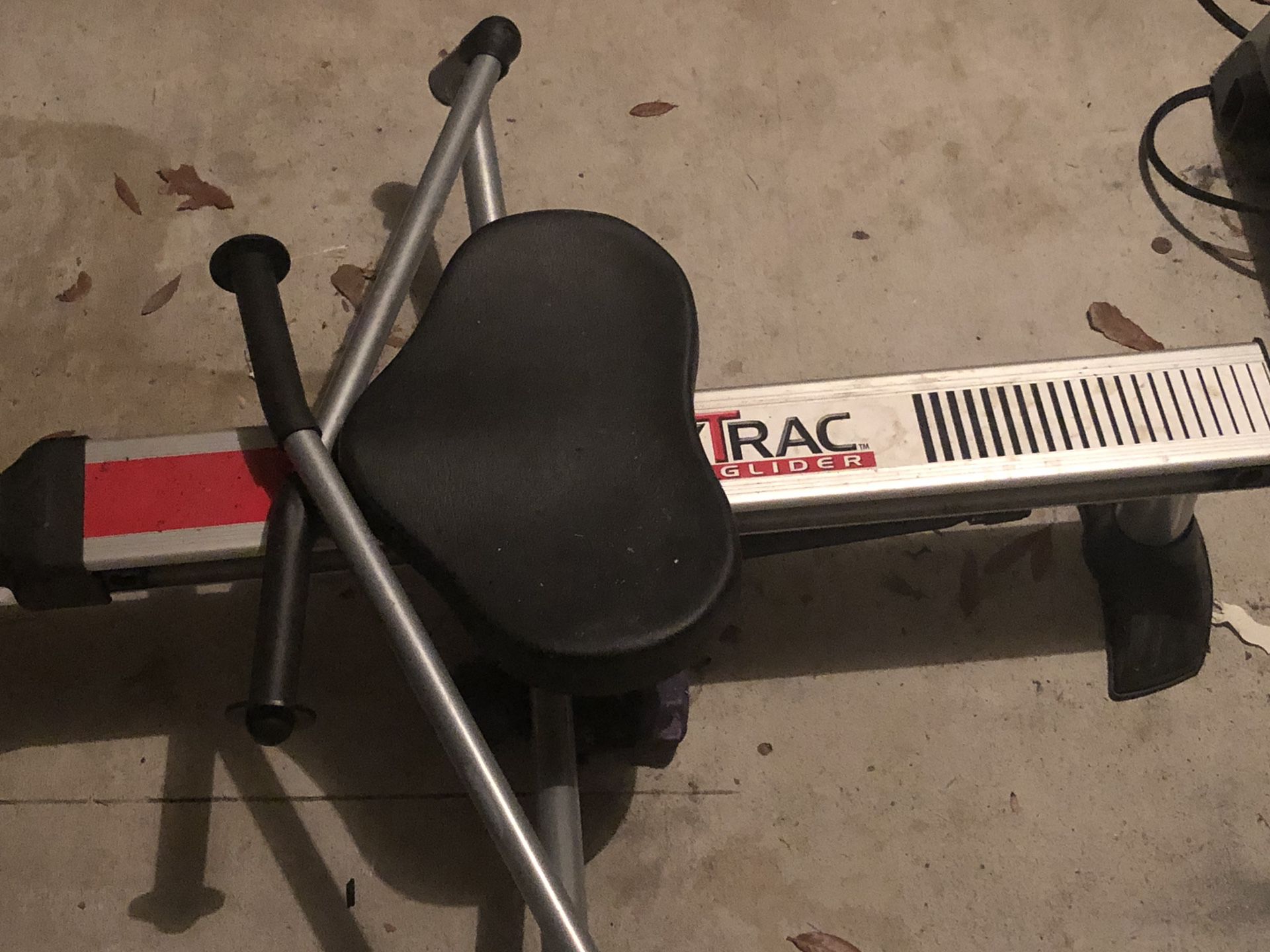 Stamina body trac Glider (exercise equipment) A rowing machine that targets legs, arms, and back. Also, there is the weslo stationary bike. Asking p