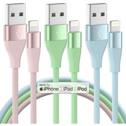 New In Box iPhone Charger 3Pack Lightning Cable 10 FT Fast Charging Apple MFi Certified