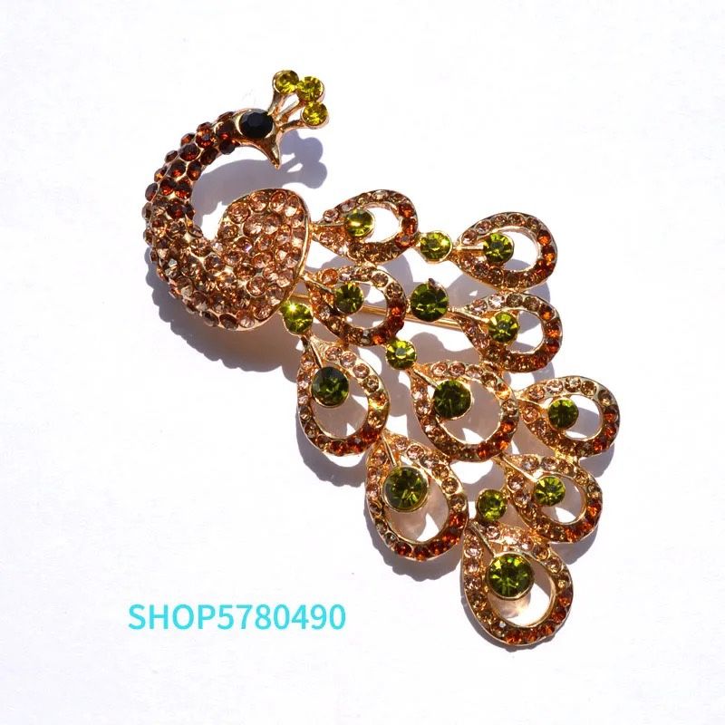 Fashion Jewelry Rhinestone Peacock Brooch Multi Color Women Elegant Pin Ladies Corsage Party Dress Garments Holiday Ornaments Message me if you are i
