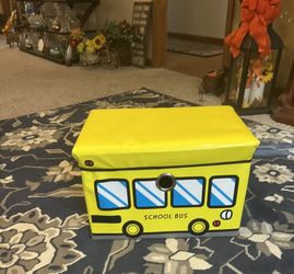 School Bus Canvas Toybox