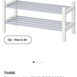 Brand New IKEA TJUSIG Shoe Rack White Wood