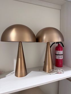 West Elm Dome Table Lamp in Antique Brass