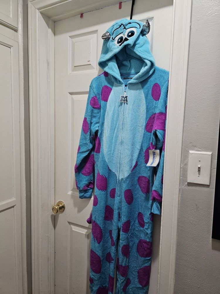Disney Monsters Inc. Adult Sulley Kigurumi Sherpa Fleece Costume One Piece Union Suit