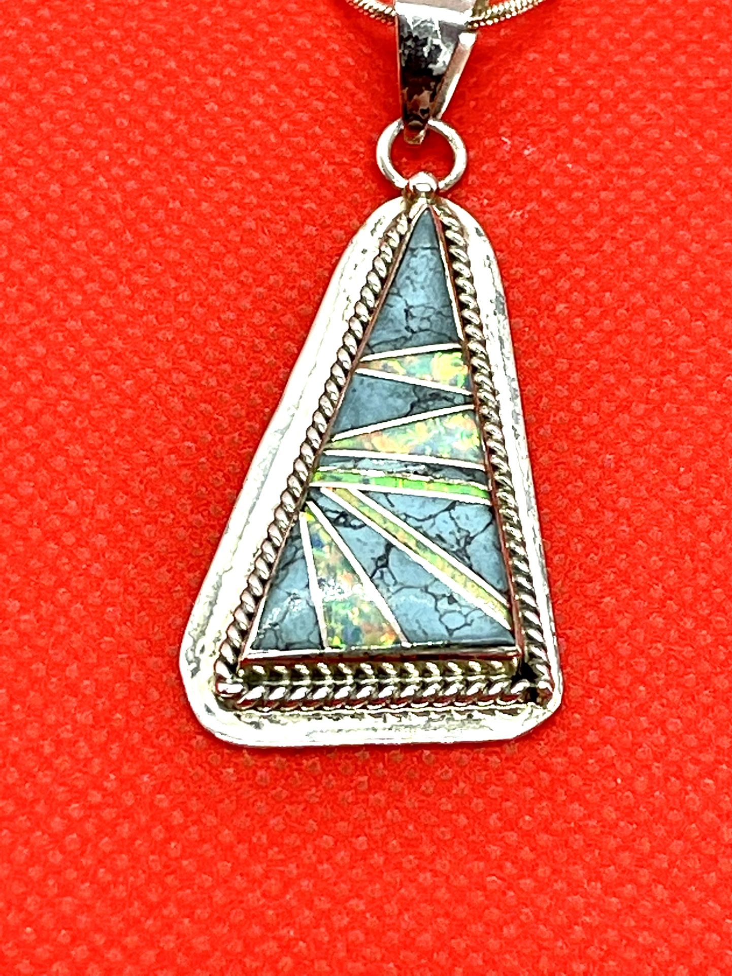 Sterling Inlaid Opal G.W. Necklace