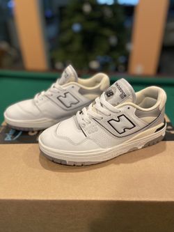 New Balance 550 Salt and Pepper/White Marblehead shoes