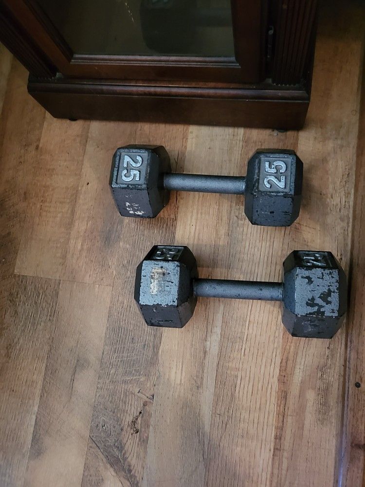 Two 25 Pound Dumbells Both For 40