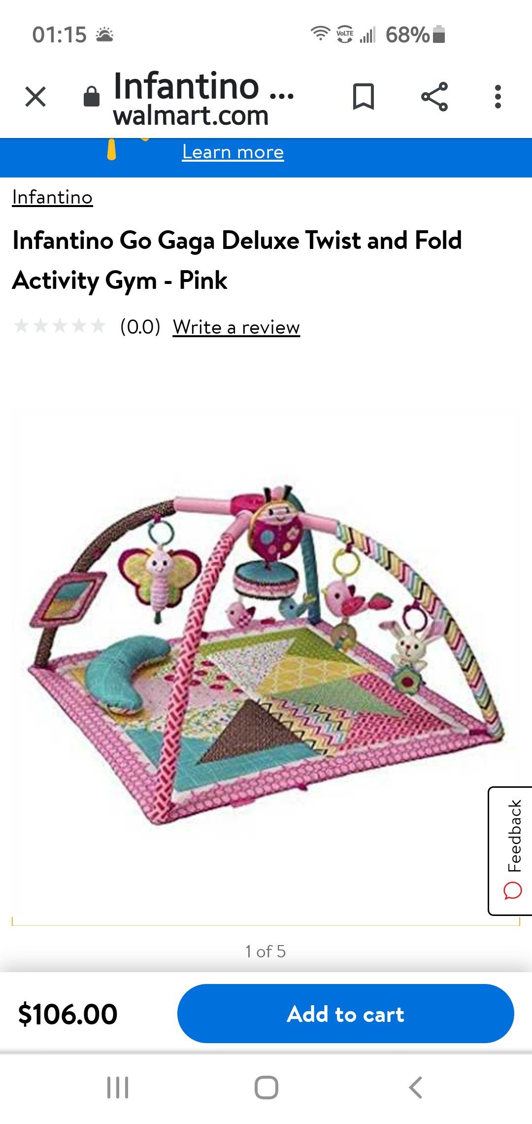Baby Go Gaga Delux Twist and fold activity gyn and play mat