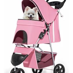 3 Wheel Pink Dog Stroller