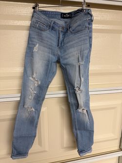 Hollister Light Wash Distressed Skinny Jeans
