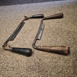 Fulton 8" & AW Crossman 7" Draw Knife WoodWorking Tools Tool Classic Vintage Antique  Shop Garage 