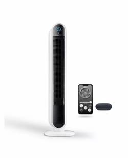 40 in. 5 Speed Smart Tower Fan in White, Powered by Aria, Wi-Fi, Voice Controlled, Works with Alexa, Google Assistant