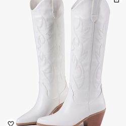 White Western Boot 