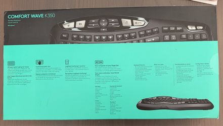 Logitech K350 Comfort Wave Wireless Ergonomic Keyboard – In Box