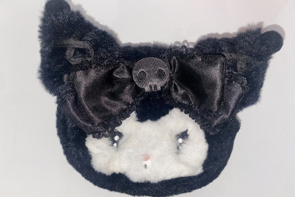 Sanrio Kuromi Gothic Lolita Pouch Case Bag Fluffy Japan Limited