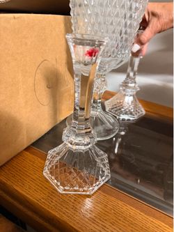 Glass candle holder antique