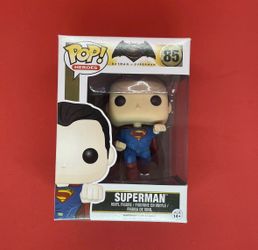 Funko Pop Heroes Superman 85 Batman V Superman DC Vinyl Figure Blue Suit Boxed.