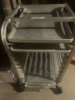 Heavy-Duty Half-Size Sheet Pan Rack / Speed Rack (Channel Brand) with 6 full sheet trays and cover