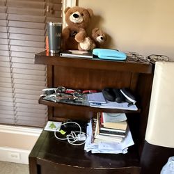 King Bed Frame with Headrest Storage + 2 Matching Bedside Tables – No Mattress