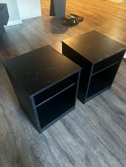 Black Nightstands Set of 2