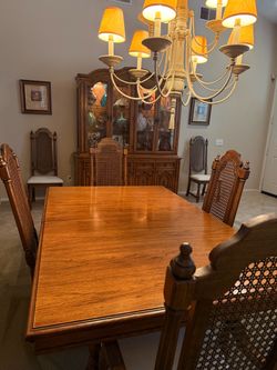 Vintage Thomasville table and hutch