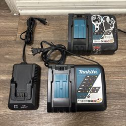 2 Makita Battery Charger & Earthquake Charger