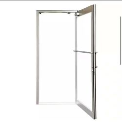 New in Box Teza Commercial Store Door 36 in. x 84 in. Right-Hand/Outswing Silver Aluminum Prehung