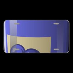 License Plate Novelty Car Front closed blue and white jar