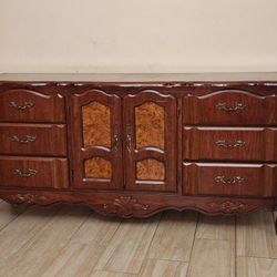 Solid Wood Dresser – Vintage / French Style – 9 Drawer + Cabinet