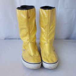 Vans Rain Boots Rare Coated Canvas Dasan Women's Shoes Size 11 Yellow Punk